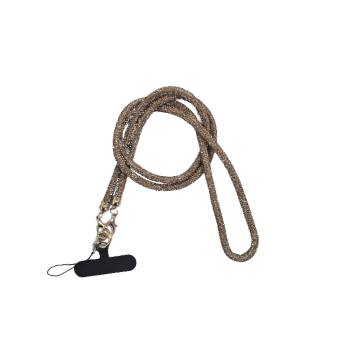 Corde pour téléphone bling bling - gold