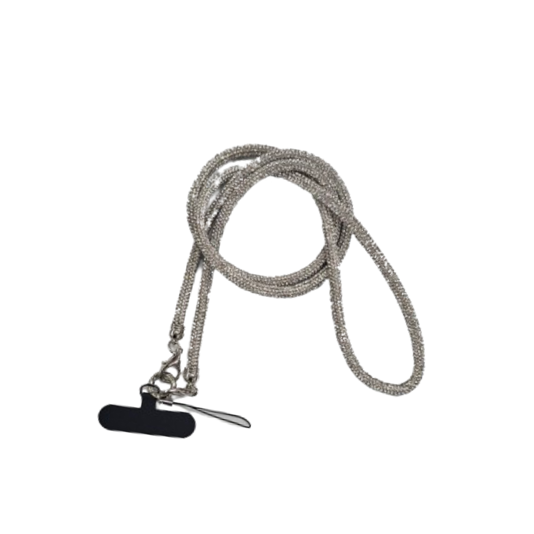 Corde pour téléphone bling bling - silver