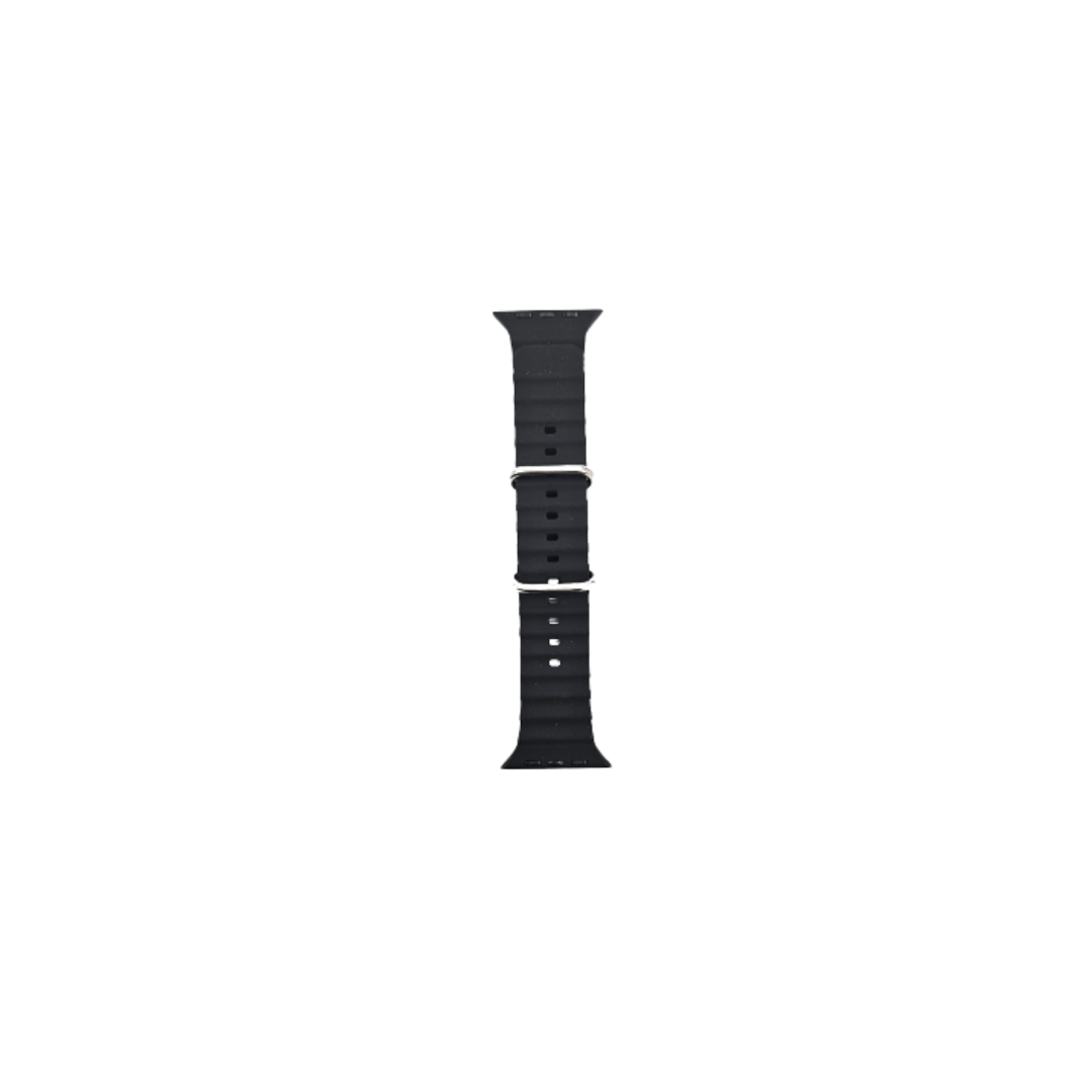 Bracelet pour Apple Watch - SiliconeBand wavy - 42/44/45/49 noir