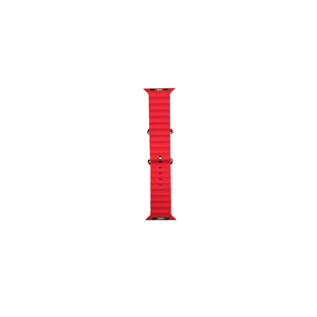 Bracelet pour Apple Watch - SiliconeBand wavy - 42/44/45/49 rouge vif
