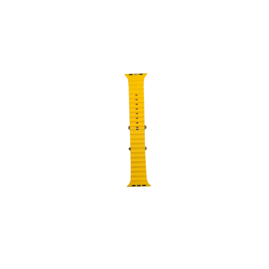 Bracelet pour Apple Watch - SiliconeBand wavy - 42/44/45/49 jaune