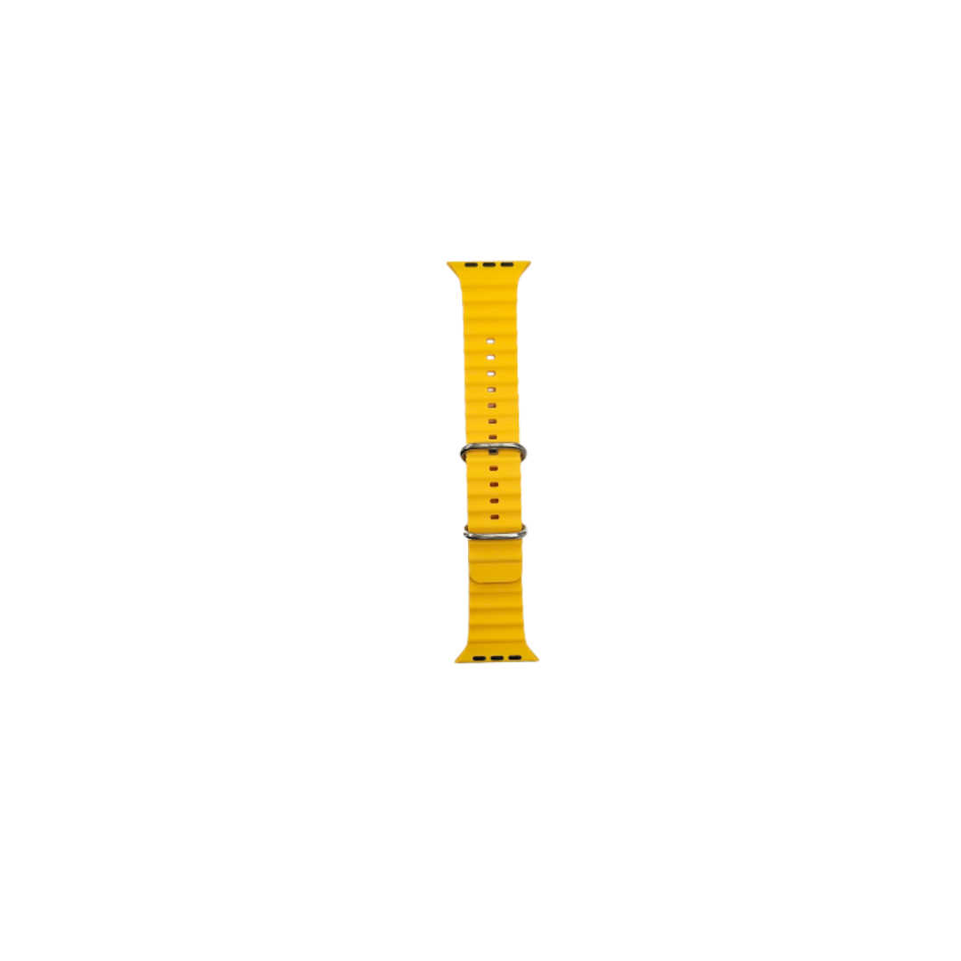 Bracelet pour Apple Watch - SiliconeBand wavy - 42/44/45/49 jaune