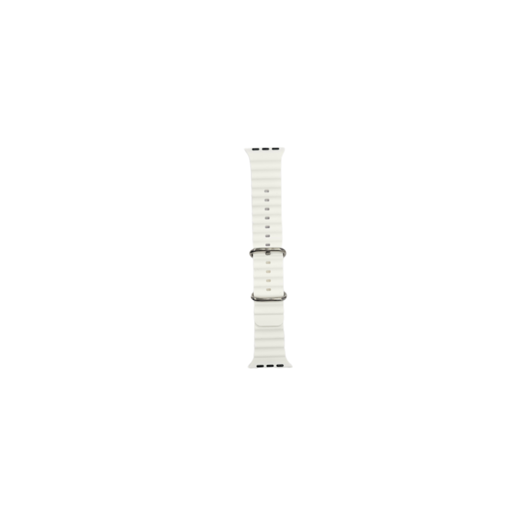 Bracelet pour Apple Watch - SiliconeBand wavy - 42/44/45/49 blanc