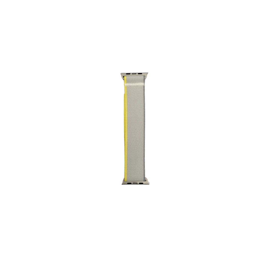 Bracelet pour Apple Watch - ConfortBand tissus 42/44/45/49 gris&jaune