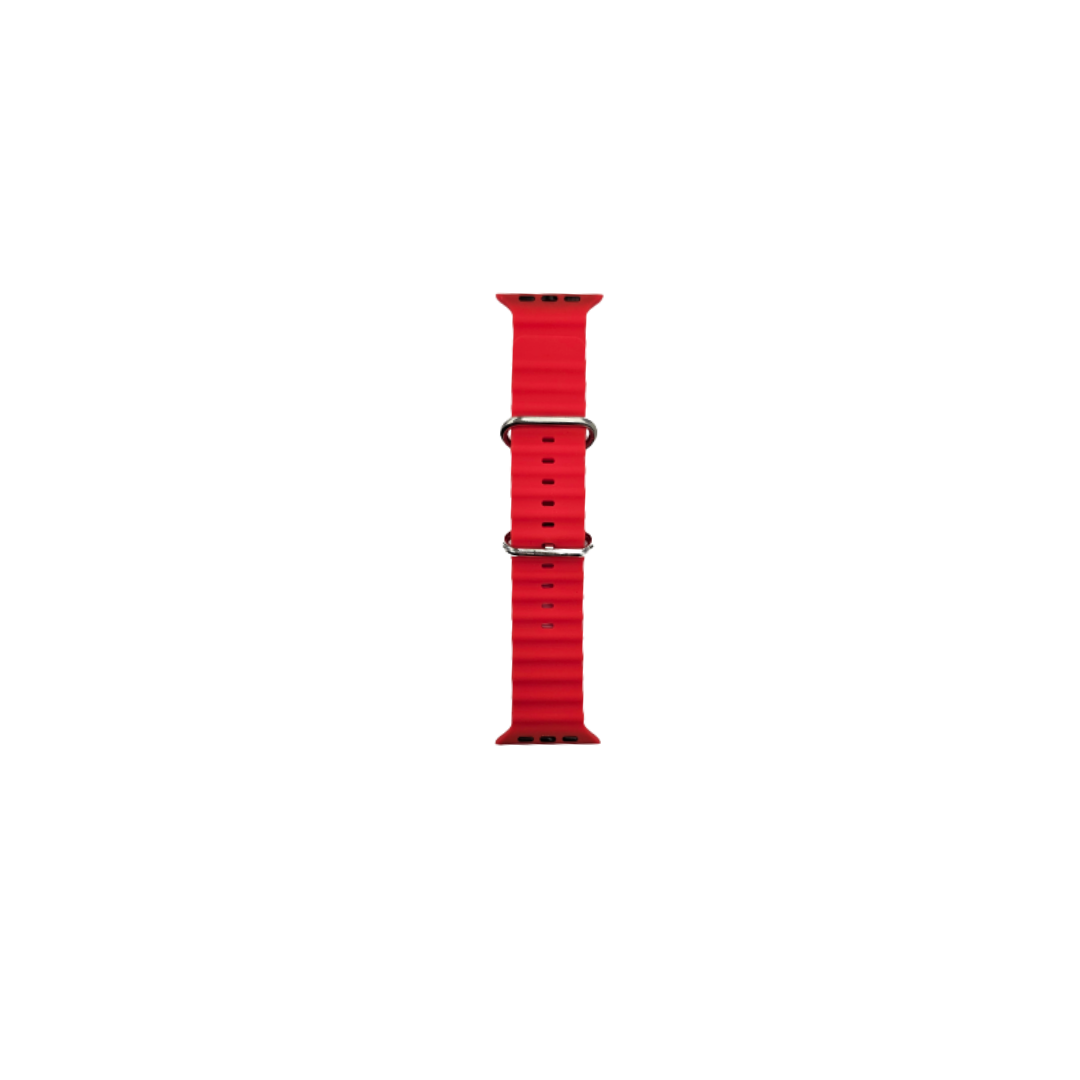 Bracelet pour Apple Watch - SiliconeBand wavy - 42/44/45/49 rouge vif