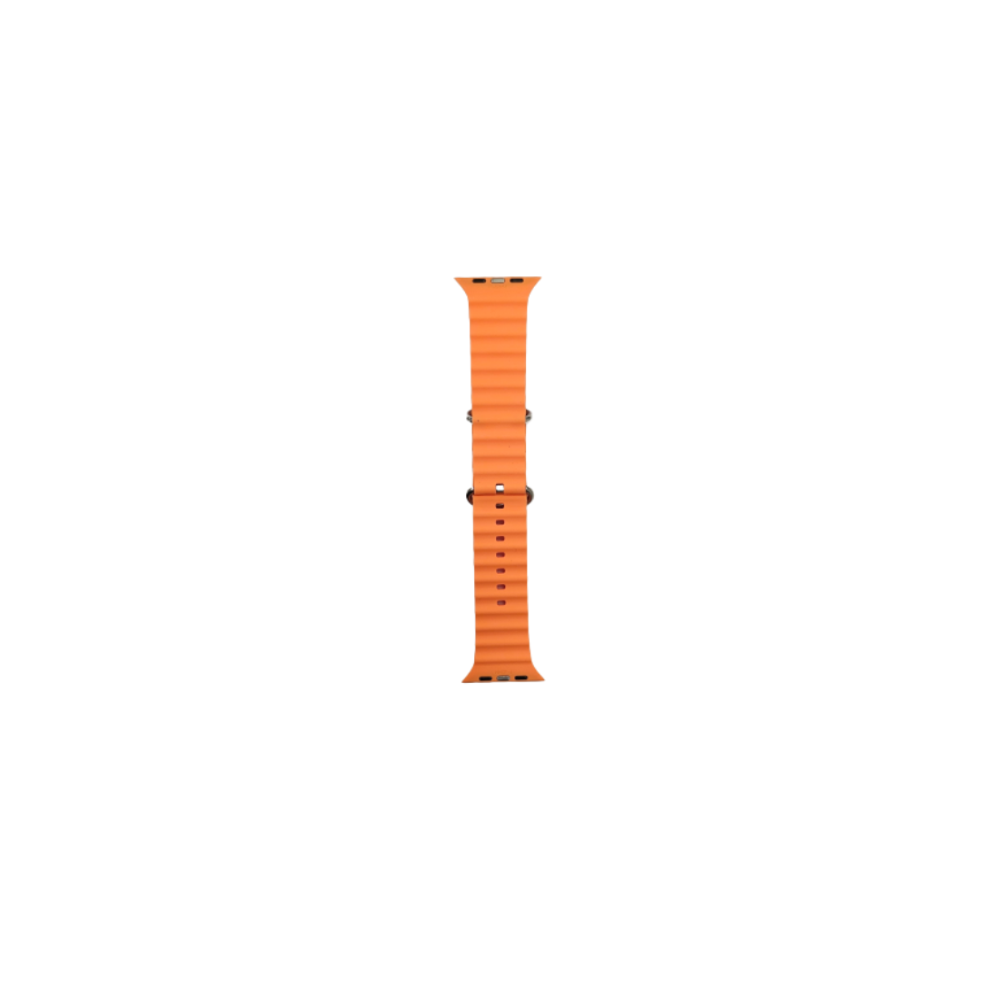Bracelet pour Apple Watch - SiliconeBand wavy - 42/44/45/49  orange