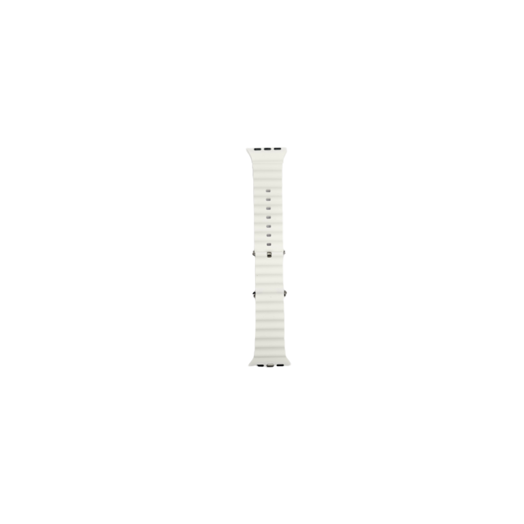 Bracelet pour Apple Watch - SiliconeBand wavy - 42/44/45/49 blanc