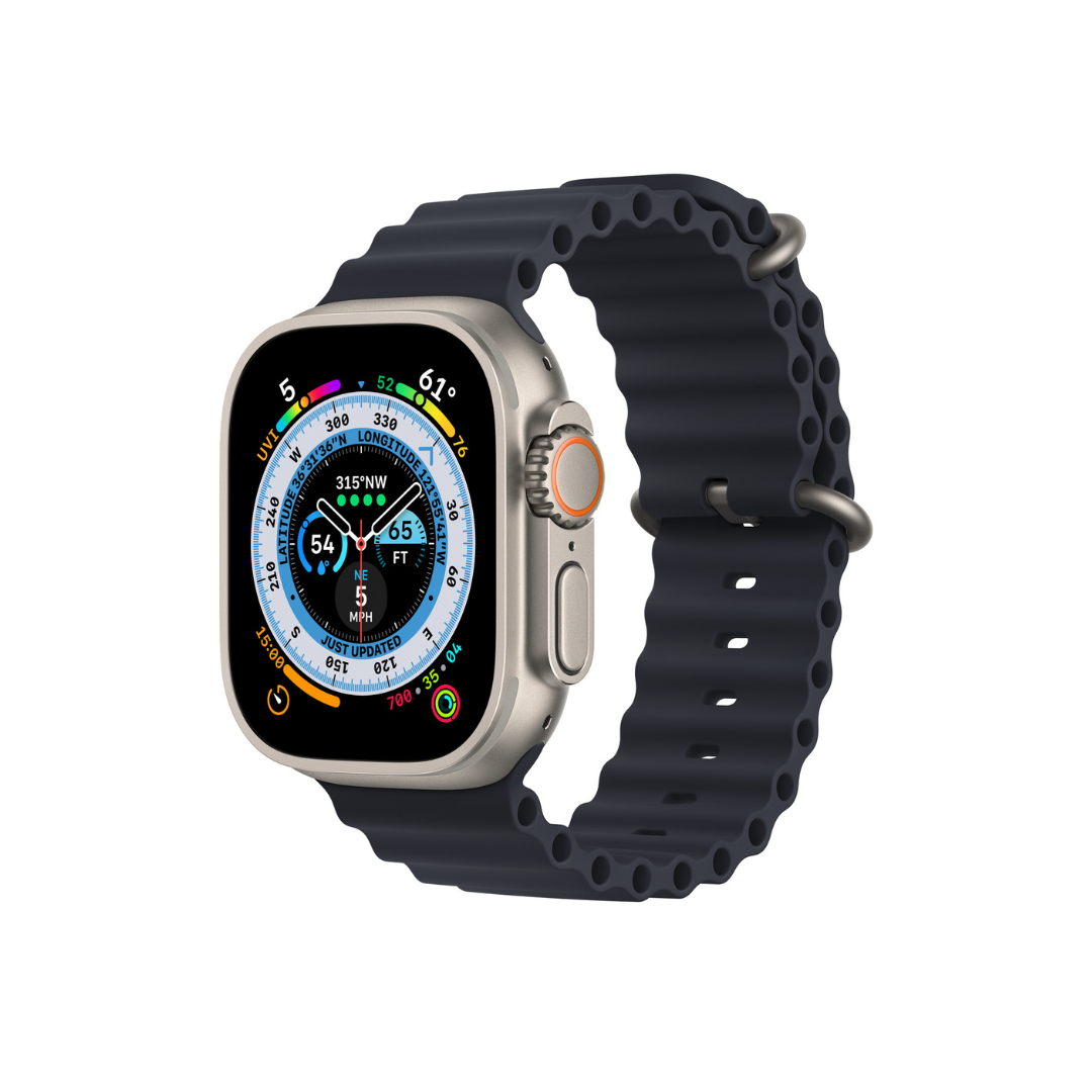 Apple Watch Ultra Boîtier en titane, Bracelet Océan minuit